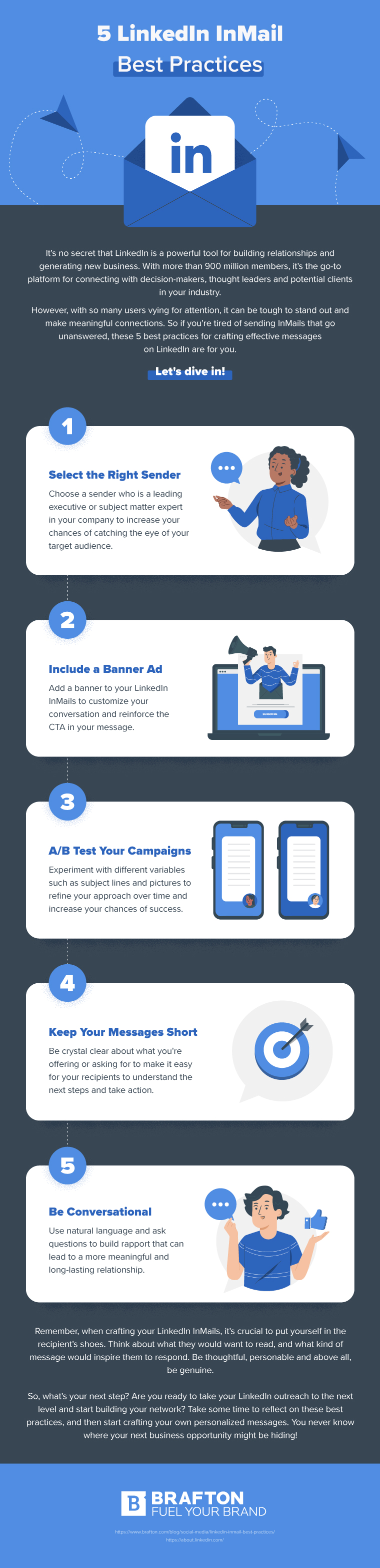 5 LinkedIn InMail Best Practices infographic