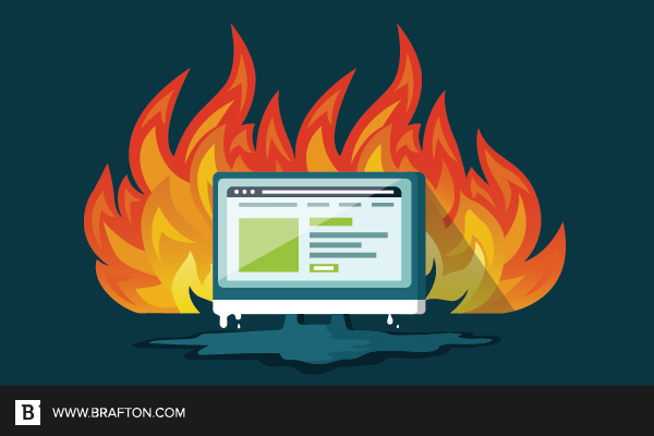 a website burning to the ground
