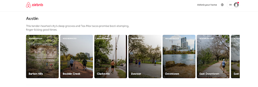 content hubs examples airbnb