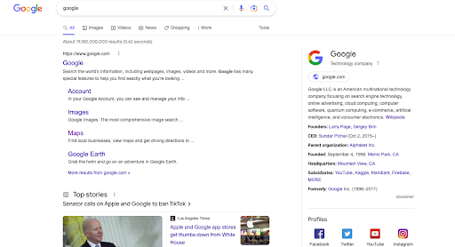 google serp feature google search feature